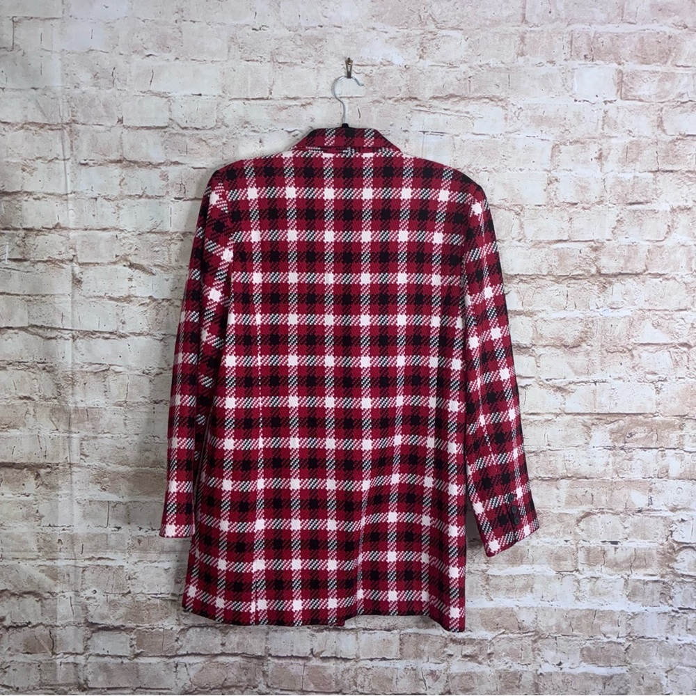 Just Female Holmes Red Check Blazer Size Medium - Picture 7 of 10